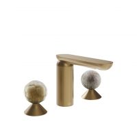 Смеситель для раковины Gessi Perle 74465 без донного клапана с вентилями-сферами из муранского стекла Battuto и Pulegoso схема 15