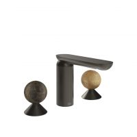 Смеситель для раковины Gessi Perle 74135 без донного клапана с вентилями-сферами из мрамора Emperador Dark и камня Onyx Cola схема 1 Смеситель для раковины Gessi Perle 74135 без донного клапана с вентилями-сферами из мрамора Emperador Dark и камня Onyx Cola схема 1