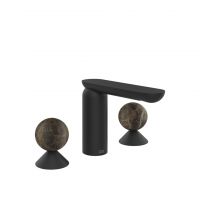 Смеситель для раковины Gessi Perle 74115 без донного клапана с вентилями-сферами из мрамора Emperador Dark схема 10