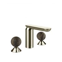 Смеситель для раковины Gessi Perle 74115 без донного клапана с вентилями-сферами из мрамора Emperador Dark схема 14