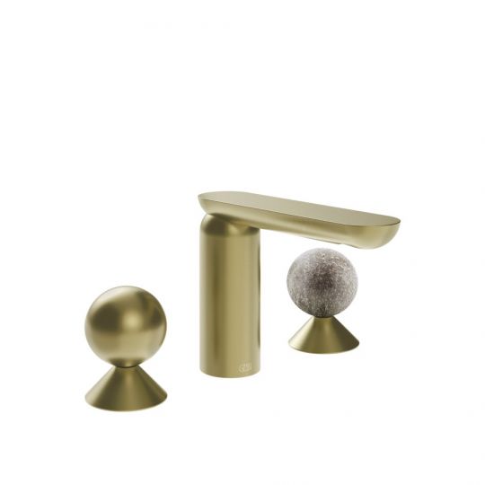 Смеситель для раковины Gessi Perle 74065 без донного клапана с вентилями-сферами из металла и муранского стекла Pulegoso схема 5