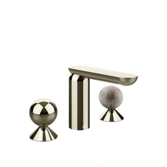 Смеситель для раковины Gessi Perle 74065 без донного клапана с вентилями-сферами из металла и муранского стекла Pulegoso схема 14