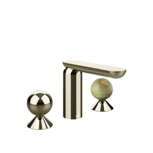 Смеситель для раковины Gessi Perle 74055 без донного клапана с вентилями-сферами из металла и камня Onyx Green схема 14 Смеситель для раковины Gessi Perle 74055 без донного клапана с вентилями-сферами из металла и камня Onyx Green схема 14