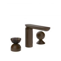 Смеситель для раковины Gessi Perle 74808 без донного клапана с вентилем-полусферой из муранского стекла Battuto и металлическим вентилем-сферой схема 8