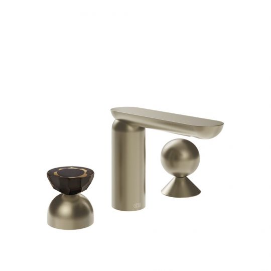 Смеситель для раковины Gessi Perle 74808 без донного клапана с вентилем-полусферой из муранского стекла Battuto и металлическим вентилем-сферой схема 9