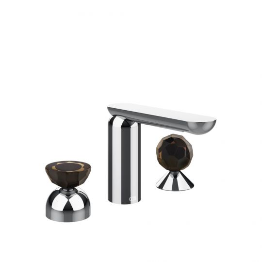Смеситель для раковины Gessi Perle 74828 без донного клапана с вентилем-полусферой из муранского стекла Battuto и вентилем-сферой из муранского стекла Sfaccettato схема 6