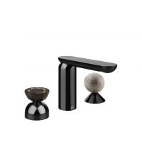 Смеситель для раковины Gessi Perle 74868 без донного клапана с вентилем-полусферой из муранского стекла Battuto и вентилем-сферой из муранского стекла Pulegoso схема 3