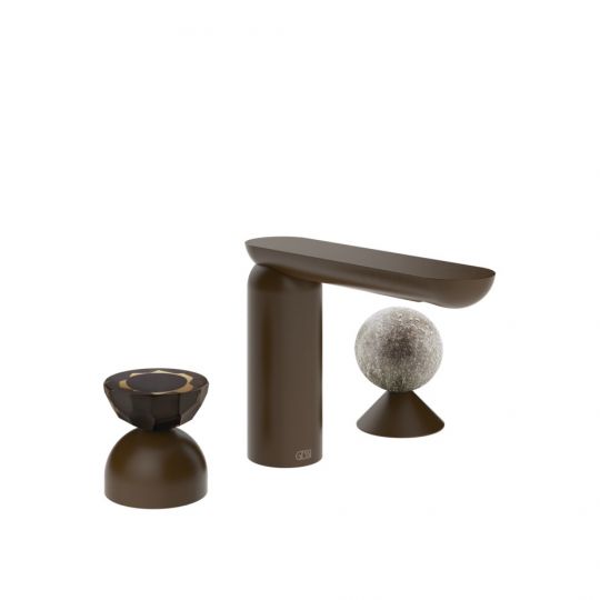 Смеситель для раковины Gessi Perle 74868 без донного клапана с вентилем-полусферой из муранского стекла Battuto и вентилем-сферой из муранского стекла Pulegoso схема 8