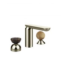 Смеситель для раковины Gessi Perle 74838 без донного клапана с вентилем-полусферой из муранского стекла Battuto и вентилем-сферой из камня Onyx Cola схема 14