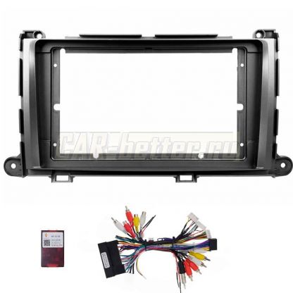 Рамка переходная и проводка Toyota Sienna III (XL30) 2010-2014 для Ownice, Teyes, Mekede (OL-9695)