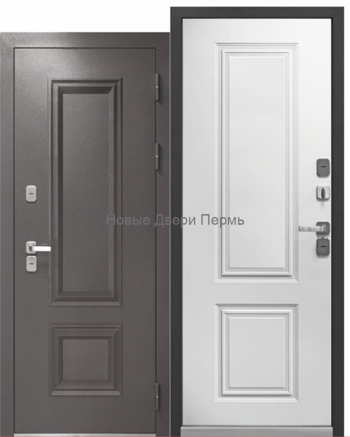 Входная дверь Аляска Зеркало Медь Миланж светлый – металлическая дверь с зеркалом и замками Guardian