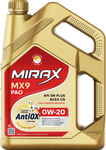 MIRAX MX9 API SN PLUS, ACEA C5, SAE 0W-20, 4л