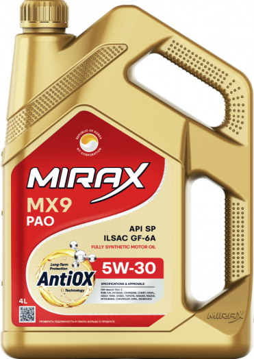 MIRAX MX9 API SP, ILSAC GF-6A, SAE 5W-30, 4л