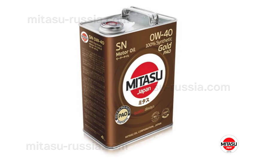 MITASU GOLD PAO SN 0W-40, 4л