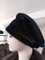 Папаха-берет-кубанка из стриженной норки в технике "инкрустация"