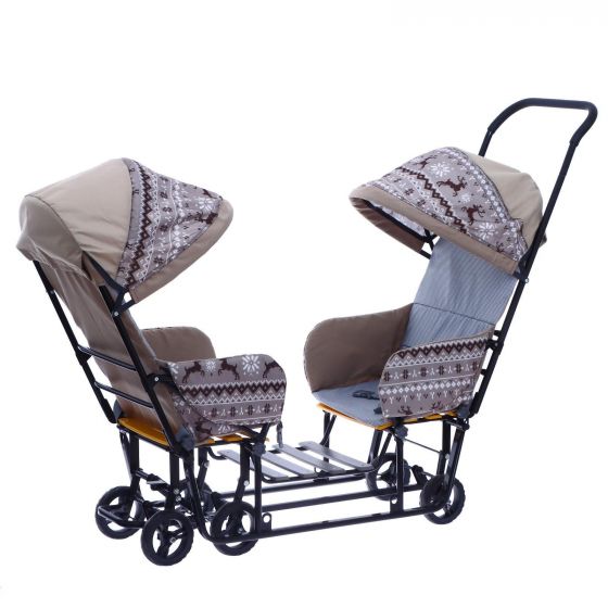 Санки для двойни с крышей Galaxy Погодки Универсал 3