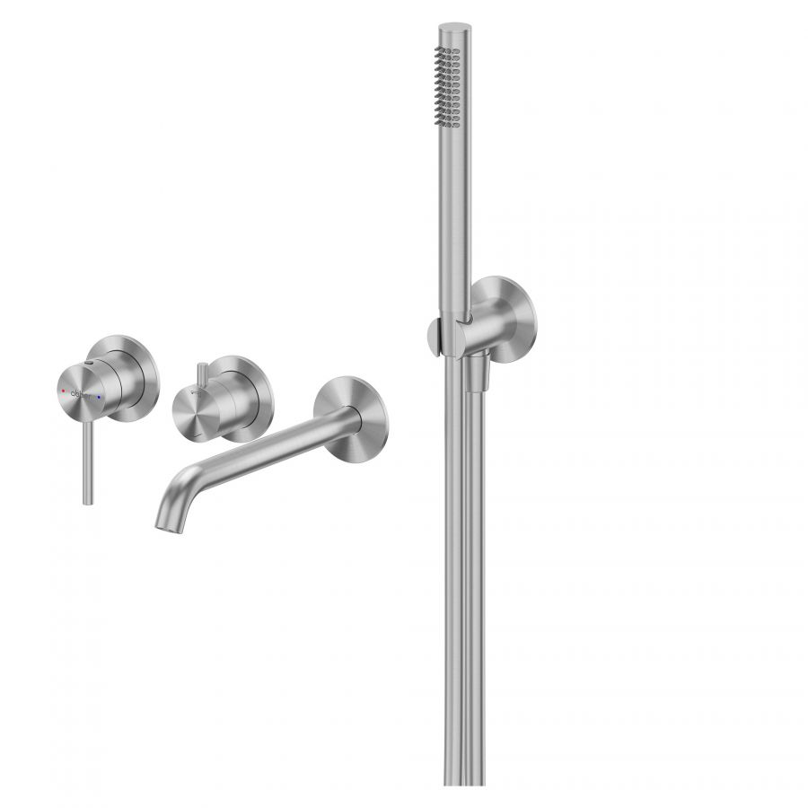 Смеситель ABBER Wasser Kreis 316 AF8130BST для ванны скрытого монтажа, сталь брашированная