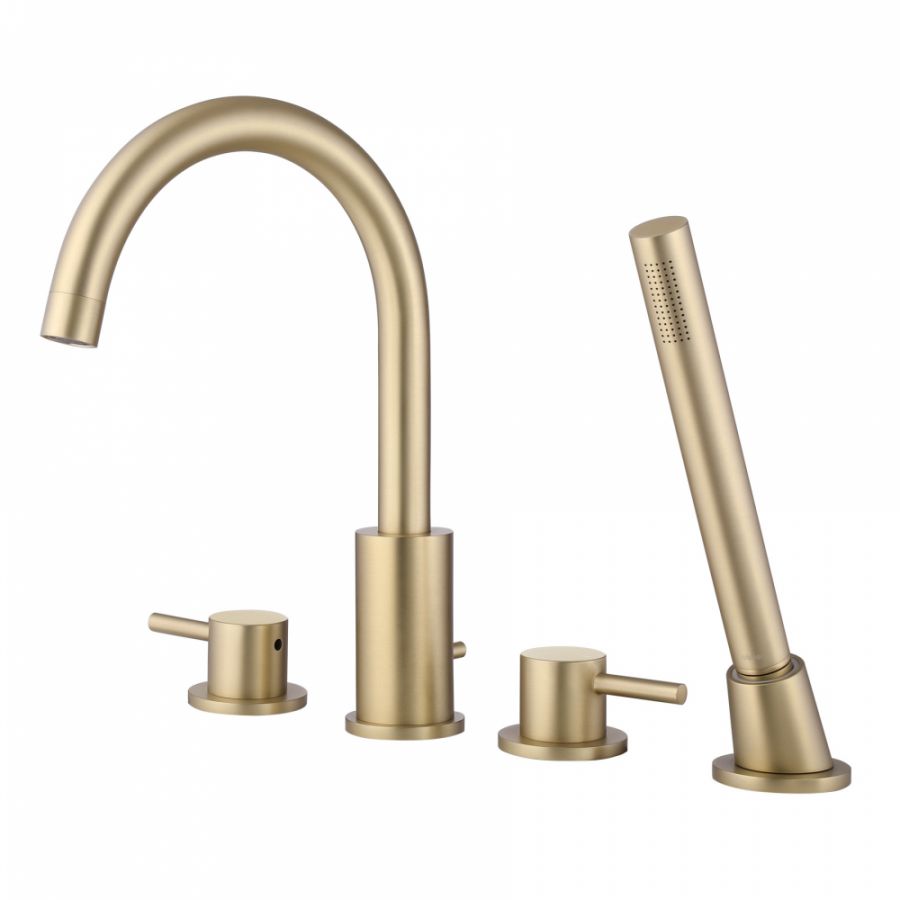 Смеситель ABBER Wasser Kreis AF8113G На борт ванны, золото матовое