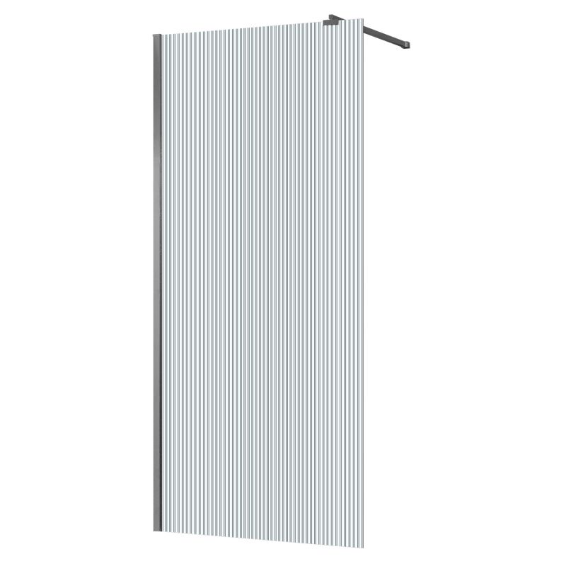 Душевая перегородка Azario Walk-in 100х195 рифленое стекло 8мм, профиль графит матовый AZ-251-100-MGR-CRF