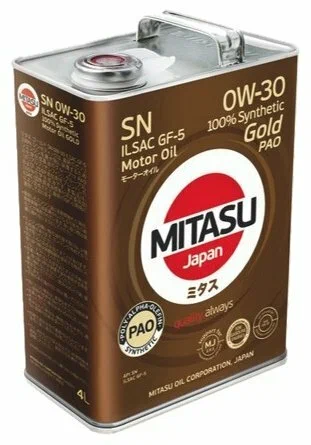 MITASU GOLD PAO SN 0W-30, 4л