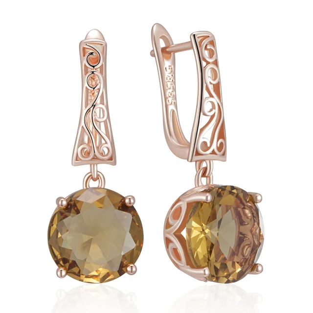 Серьги позолоченные с цирконами под султанит