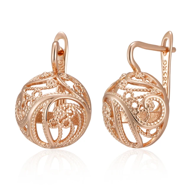 Серьги позолоченные без вставок