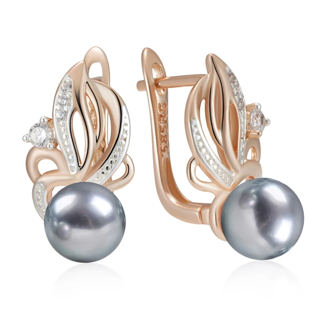 Серьги с черным жемчугом