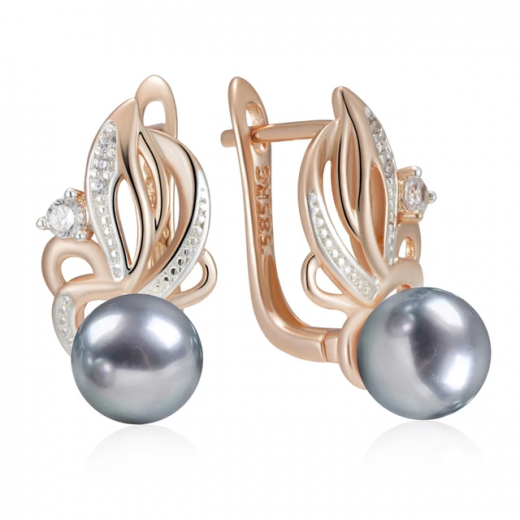 Серьги с черным жемчугом