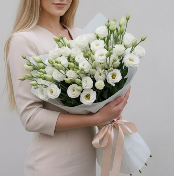 Букет из белой эустомы