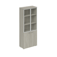 Шкаф высокий 800х400х1955 со стеклом, з.ст ЛДСП