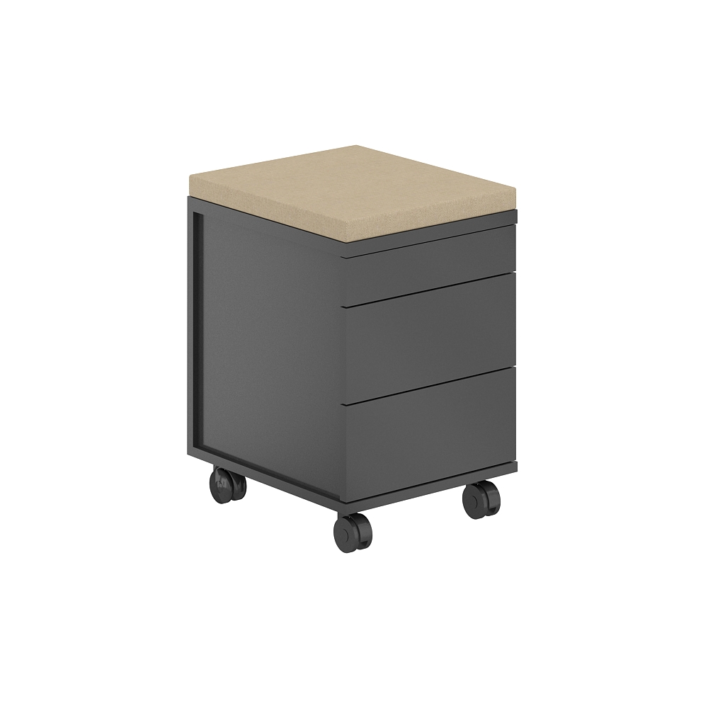 Тумба мобильная 2 ящика ЛДСП+лот.ящика+подушка