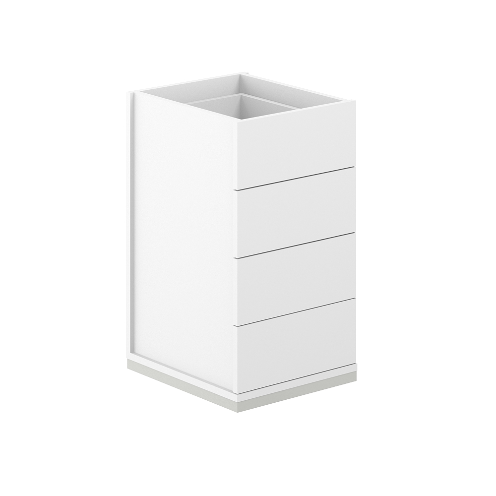 Тумба приставная 400х600х725 4 ящика ЛДСП, с замком, без топа