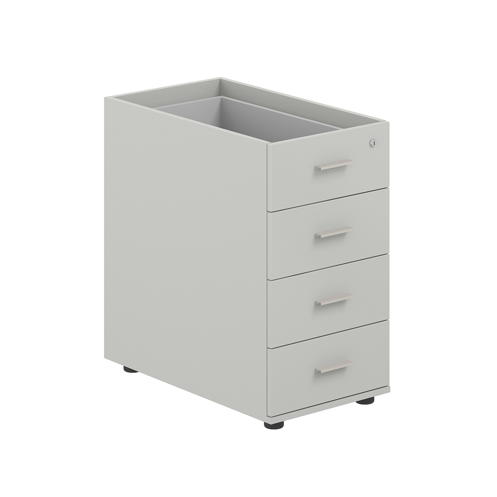 Тумба приставная 400х700х725 с 4 ящ., с замком без топа