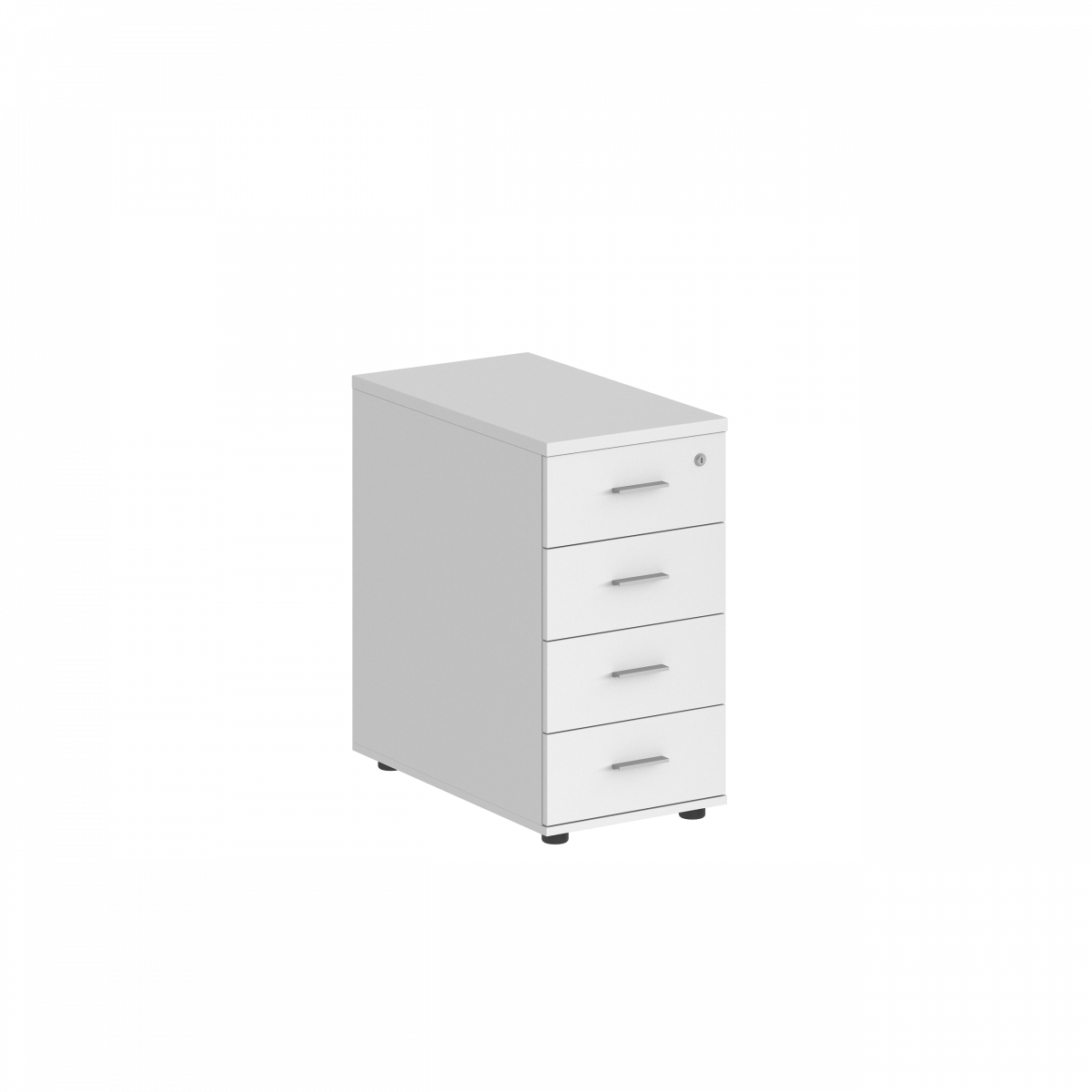 Тумба приставная 400х800х725 с 4 ящ., с замком без топа