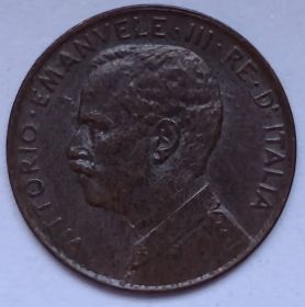 Король Виктор Эммануил III 1 чентезимо Италия 1915