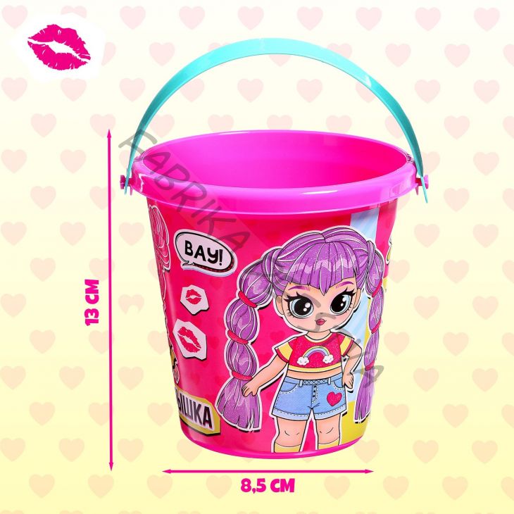 Ведро детское для песочницы и снега, 1 л, с рисунком МИКС