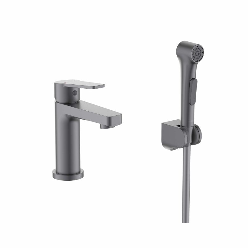 Смеситель для раковины Aquatek Лугано, оружейная сталь AQ1712BGM