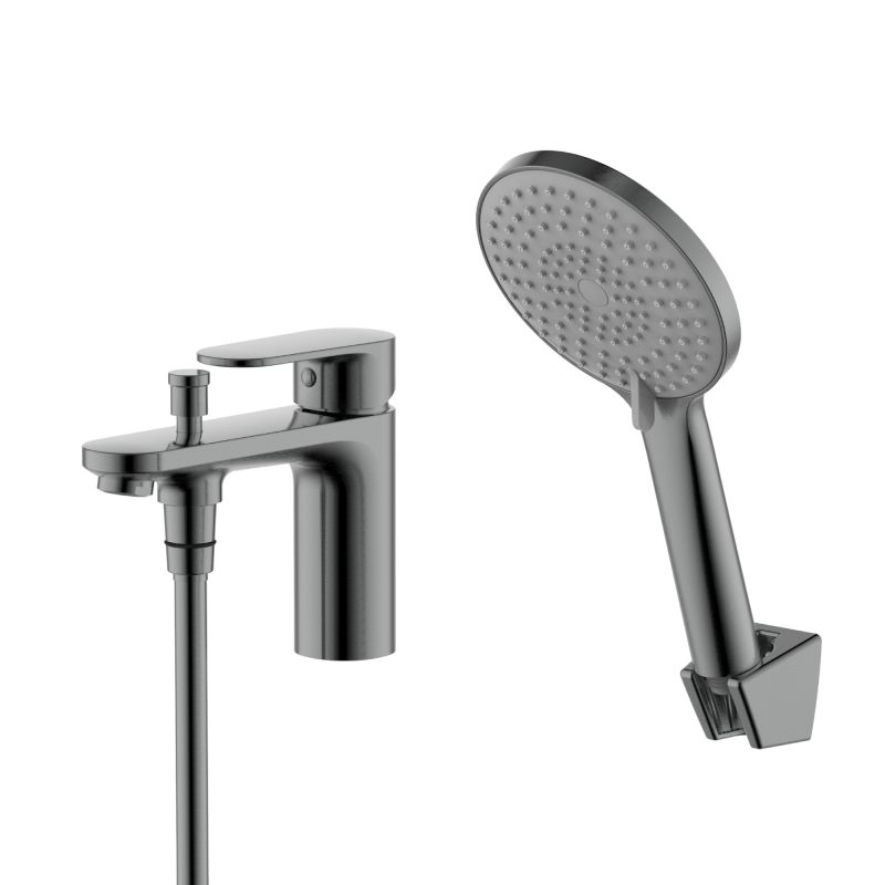 Смеситель на борт ванны Aquatek НИКА, оружейная сталь AQ1844BGM