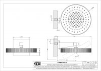 Верхний душ Gessi Incastri Rigato 75149 настенный короткий кронштейн схема 2