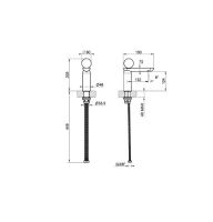 Смеситель для раковины Gessi Perle 74102 низкий с вентилем из мрамора Emperador Dark без донного клапана схема 2