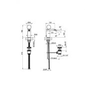 Смеситель для биде Gessi Perle 74407 с донным клапаном с вентилем из муранского стекла Battuto схема 2 Смеситель для биде Gessi Perle 74407 с донным клапаном с вентилем из муранского стекла Battuto схема 2