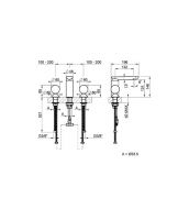 Смеситель для раковины Gessi Perle 74455 без донного клапана с вентилями-сферами из муранского стекла Battuto и камня Onyx Green схема 2