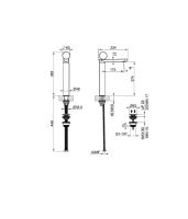 Смеситель для раковины Gessi Perle 74553 высокий с донным клапаном и вентилем из камня Onyx Green схема 2 Смеситель для раковины Gessi Perle 74553 высокий с донным клапаном и вентилем из камня Onyx Green схема 2