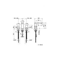 Смеситель для раковины Gessi Perle 74858 без донного клапана с вентилем-полусферой из муранского стекла Battuto и вентилем-сферой из камня Onyx Green схема 2