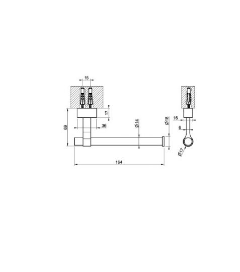 Крючок Gessi Jacqueline 77455 настенный металлический Г-образный схема 13