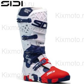 Мотоботы Sidi Crossair X, бело-сине-красные