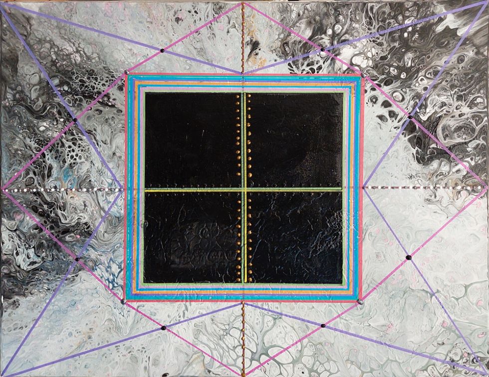 интерьерная энергокартина "Сакральная геометрия. Чёрный квадрат"