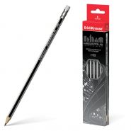 Карандаш чернографитный ERICH KRAUSE, 1 шт., «Megapolis», HB, с ластиком, корпус серебристый, заточенный, 32860