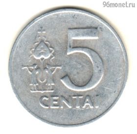 Литва 5 центов 1991