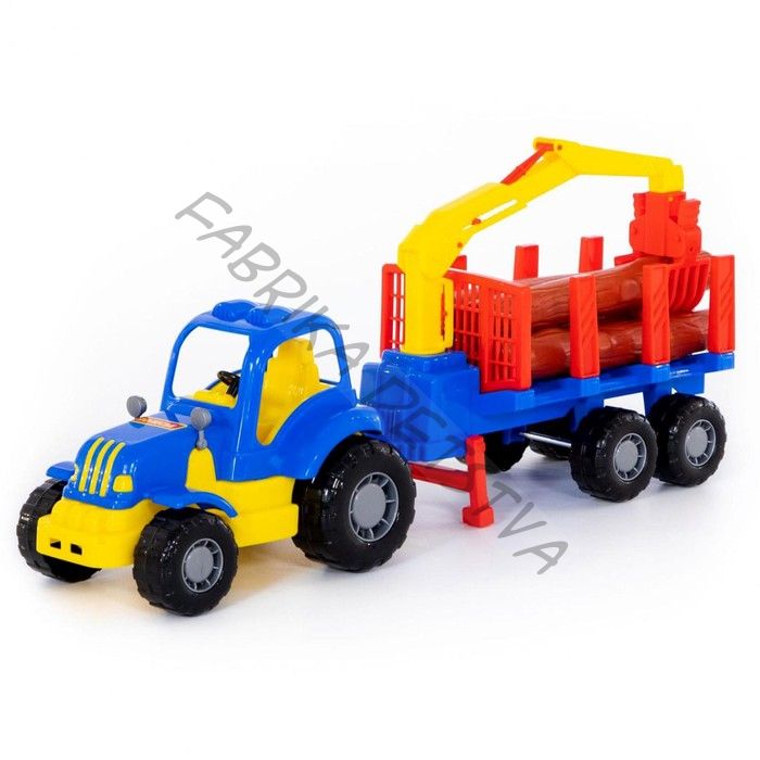 Трактор «Крепыш» с полуприцепом-лесовозом, цвет МИКС